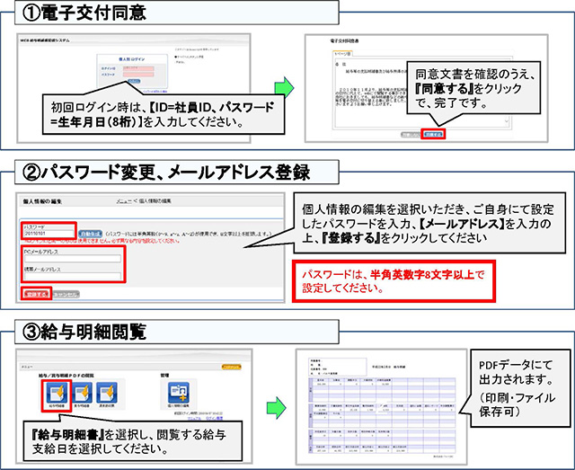 WEB給与明細のPC版ご利用方法